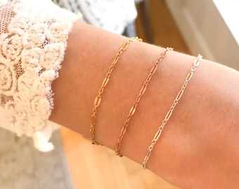 Dainty Lace Chain Bracelet: 14kt Gold Filled or Sterling Silver