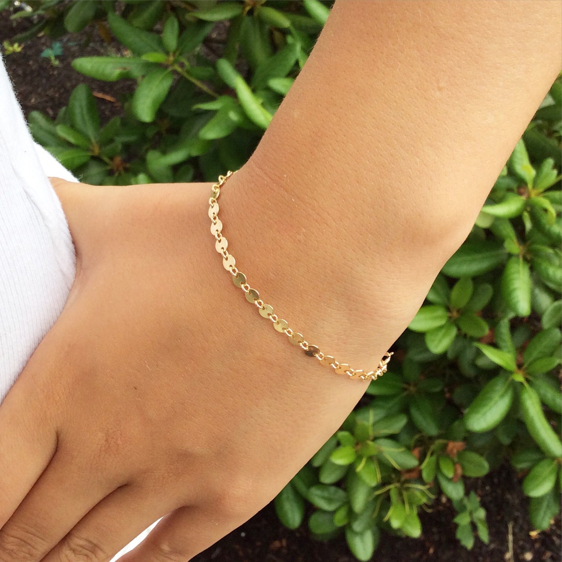 Gold Coin Bracelet Dainty Gold Bracelet Simple Bracelet Etsy