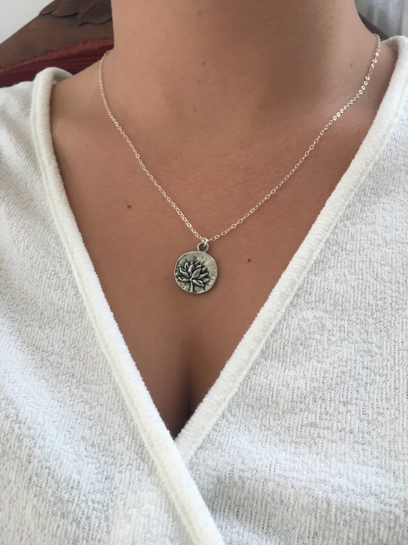 Lotus necklace July birth flower necklace Inspirational Etsy