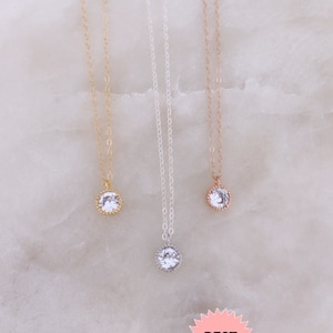 Tiny necklace, gifts for her, Minimalist, Rose Gold Necklace, Dainty Necklace, simple Necklace, Minimalist Necklace, Jewelry