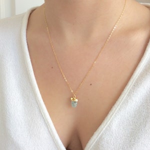 Aquamarine jewelry, jewelry gifts for her, birthstone necklace, Aquamarine Necklace, gold necklace, gifts for her, minimalist, gift for mom