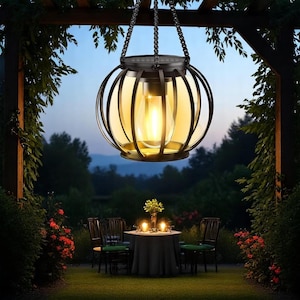 Outdoor Solar Powered Led Light, Outside Hanging Solar Lantern, Garden Exterior Porch Lamp, Landscape Fairy Night Lights