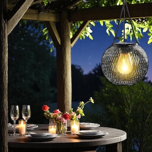 Outdoor Solar Powered Led Light, Outside Hanging Solar Lantern, Garden Exterior Porch Lamp, Landscape Fairy Night Lights
