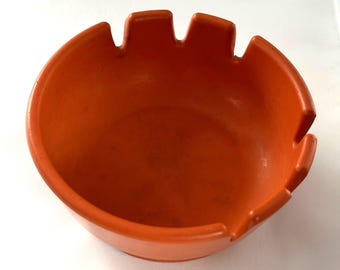 Vintage MCM melamine burnt orange ashtray