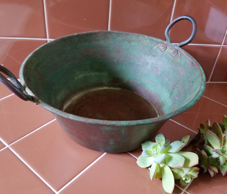 Antique Copper Pan Decorative Antique Copper Pan With Copper Etsy