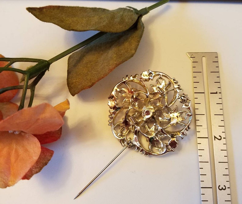 Vintage brooch Vintage rhinestone brooch Vintage gold rhinestone brooch