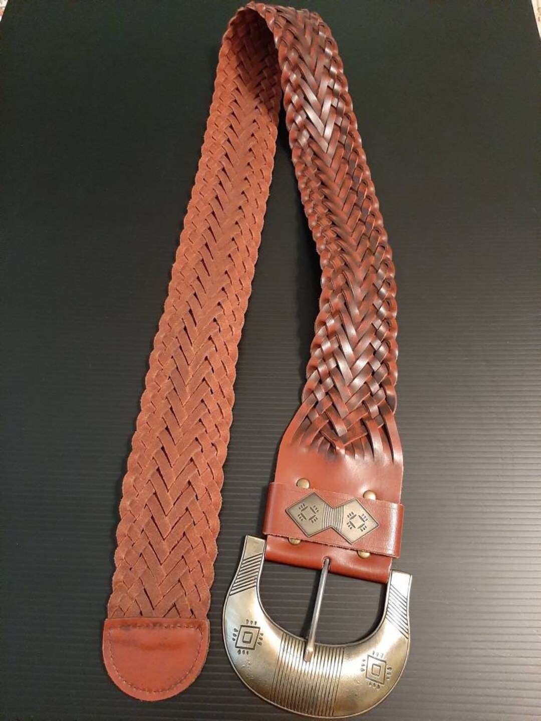 Ceinture Cuir Vintage Années 1960 - Taille Ajustable - Homme