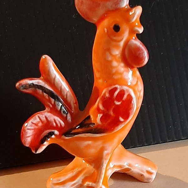Vintage Enesco ceramic rooster.  Kitschy tchotchke figurine. Made in Japan