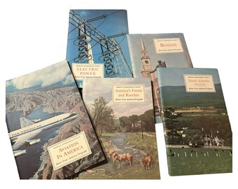 Vintage Lot of 5 booklets Know your America Program South Atlantic States Boston with case