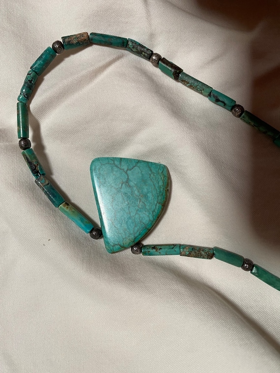 Turquoise pendant necklace handmade gift for her - image 1