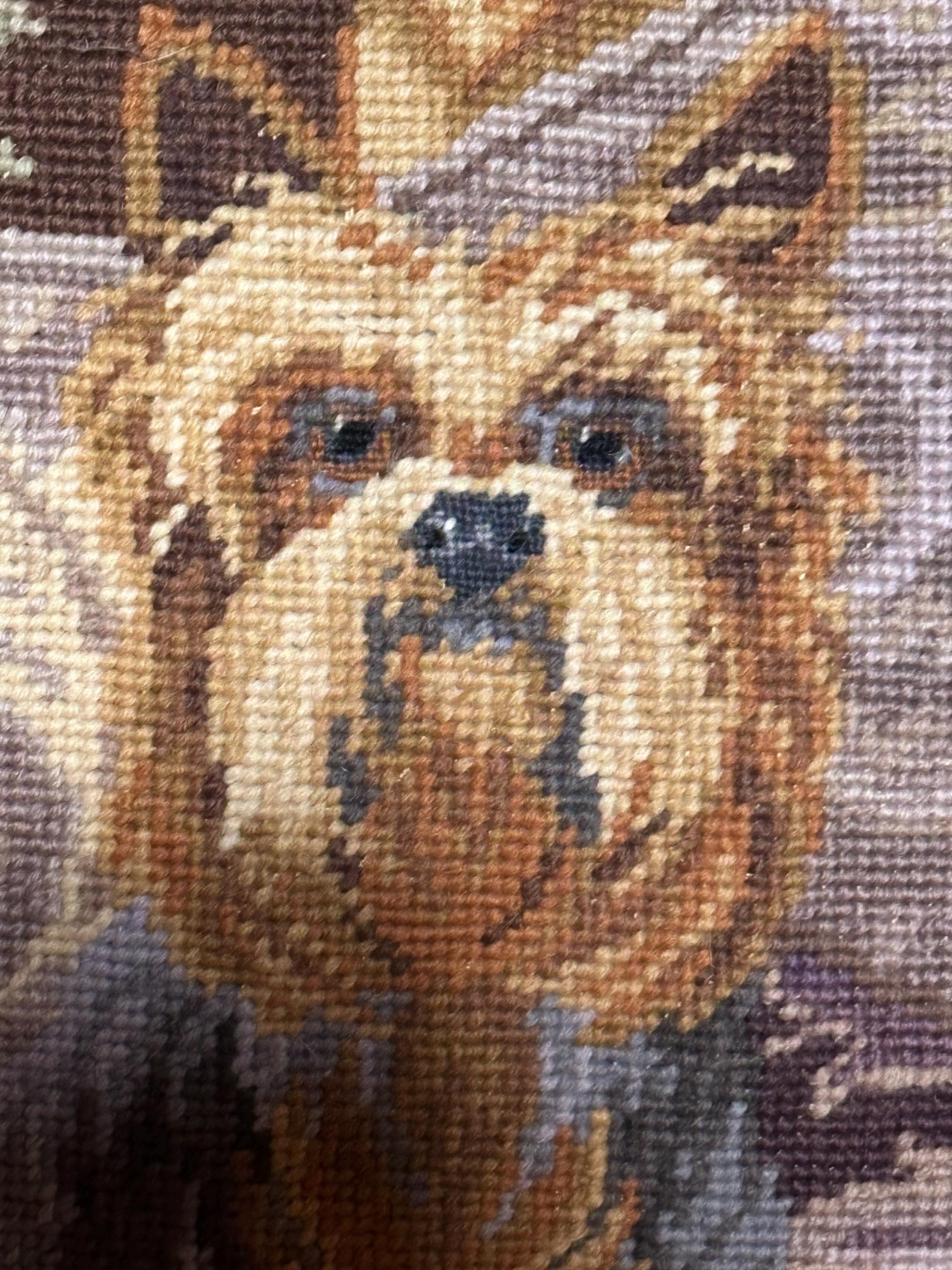 Needlepointシベリアンハスキー　クッションカバー Needlepoint Pillow Yorkie - Etsy