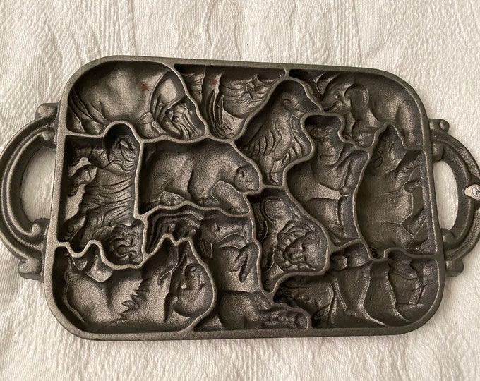 Vintage John Wright Cast Iron Cookie Mold Puzzle Etsy