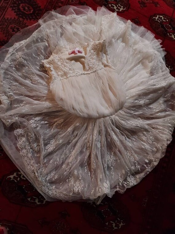 Popatu Toddler Circle Skirt Lacy Dress T Toddler Vintage Blush