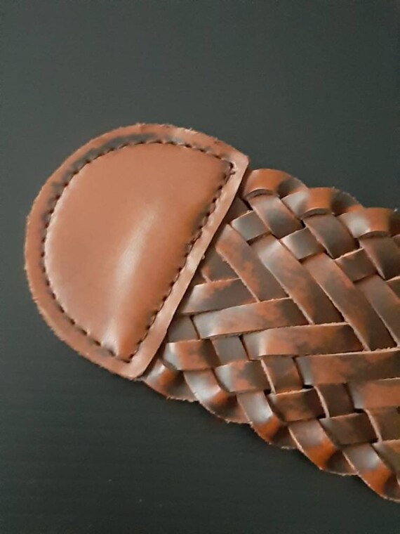Vintage Gabi size Med leather belt. Southwest wov… - image 2