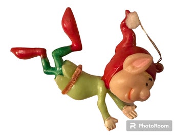 Vintage plastic Santas elf helper