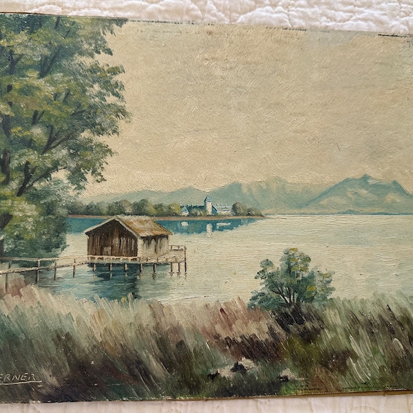 Vintage oil painting signed by H. Czerner wall decor