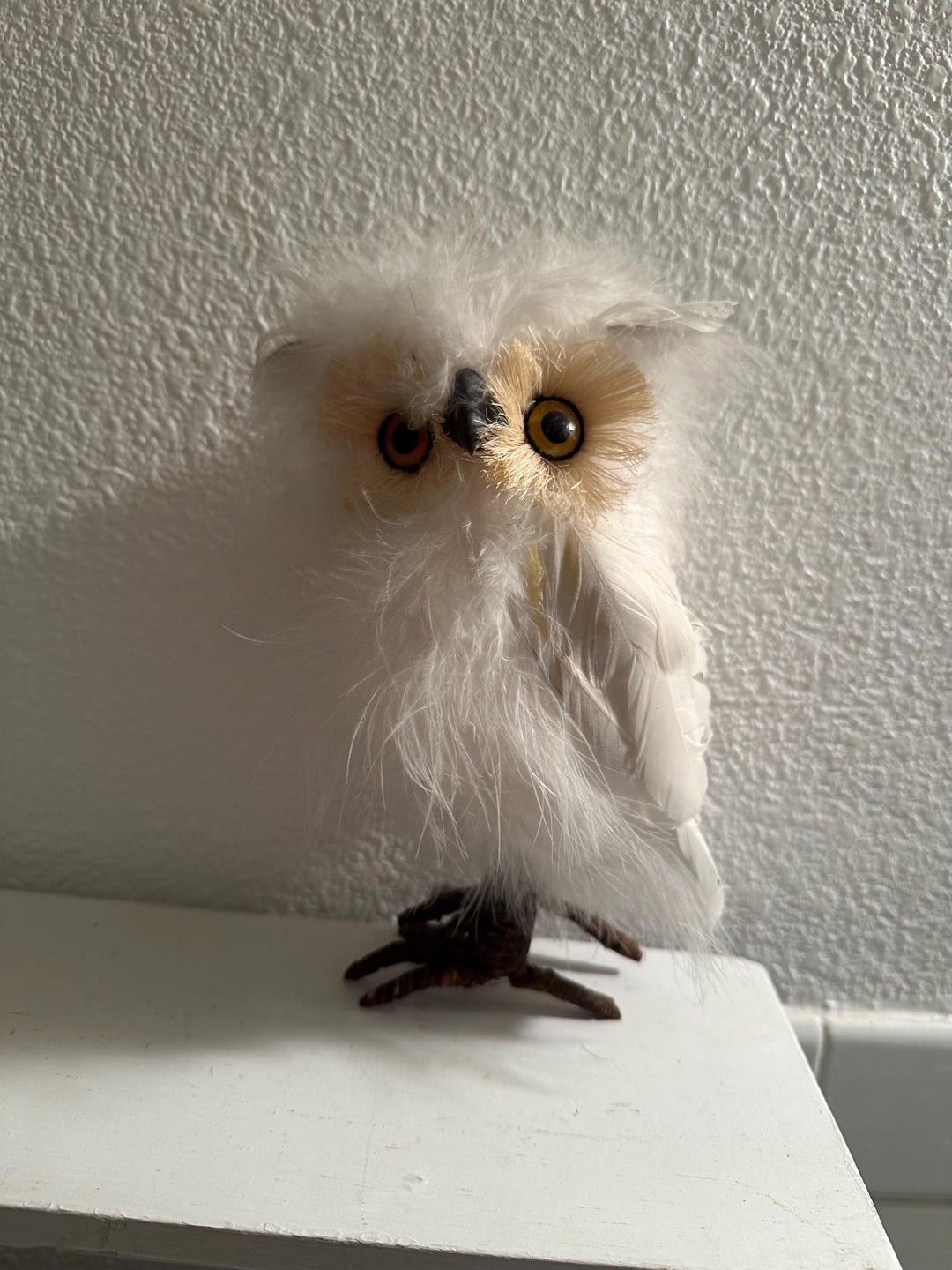 Beautiful Vintage Standing White Hoot Owl With Plastic Feet for Fall or ...