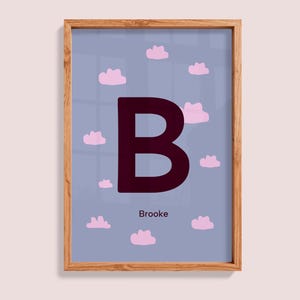 Custom Initial Name Print | Personalized Letter Poster | Kids Room Wall Art | Nursery | Digital Download | Baby Shower Gift | Custom Print