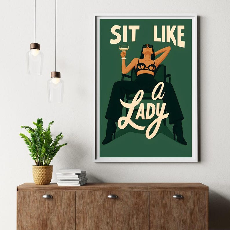 Sit Like Rosa Sit Like A Lady Feminist Quote Printable Poster, Bold Retro ...
