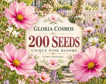 200 Gloria-Kosmeensamen, rosablühende einjährige Blumen, Bauerngarten, insektenfreundlich