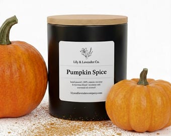 Pumpkin Gewürzkerze: Kokosnuss- und Bienenwachs-Mischung, Duft nach ätherischen Ölen | Ohne Parabene und Phthalate | Ungiftig