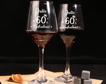 60th Birthday Wine Glass: Engraved Gift for Wine Lovers
