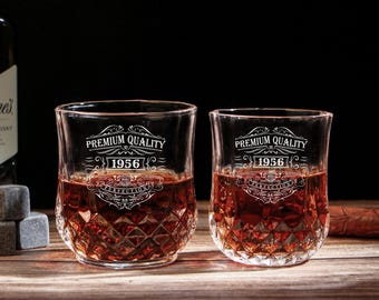 1956 Vintage Whiskey Glass – 70th Birthday Gift