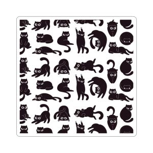 Cute Cat Kiss-Cut Stickers, Playful Cat Art, Whimsical Cat Decor, Cat Lover Gifts, Laptop Stickers, Pet-Themed Stationery