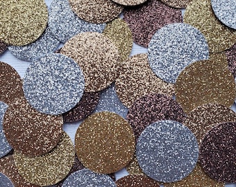 100 pieces Metals Glitter Circles * 1" size * Wedding * Bridal Shower * Birthday * Over The Hill * Engagement Party * Graduation