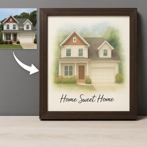 Custom Home Portrait from Photo, Watercolor House Painting, Personalized Housewarming Gift, Our First Home Art Print, Realtor Closing Gift