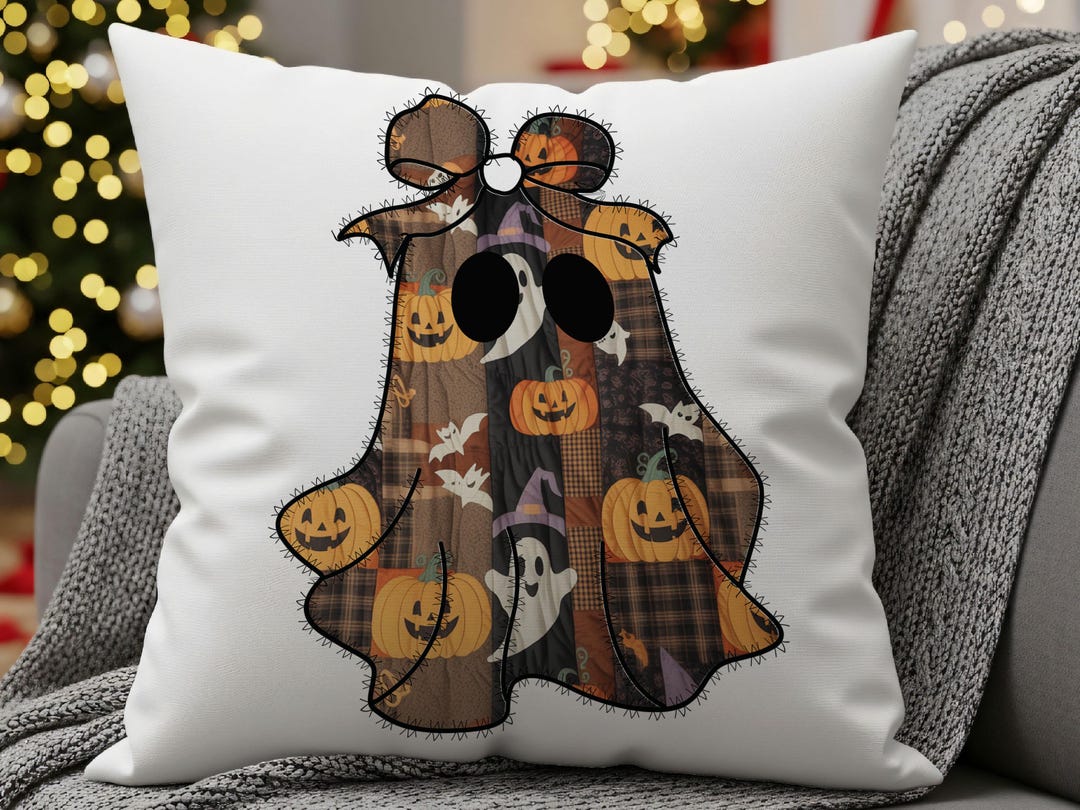 Patchwork Ghost Pattern Patchwork Halloween Ghost PNG | Spooky Digital Design - Etsy