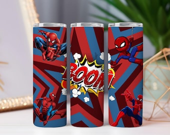 Spidermen Hero Tumbler Wrap, png, roodblauw webdesign (digitale download)