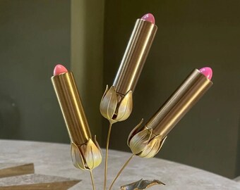 3 Lipstick Tulip Beautiful Helen Neuschaeffer Full Vintage 1940 Lipsticks Collectible RARE Vanity