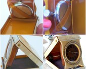 RARE LAdies ART DECO New Haven Celluloid Applesauce Bakelite Rhinestone EncrustedTravel Clock Watch Excellent Condition Amazing