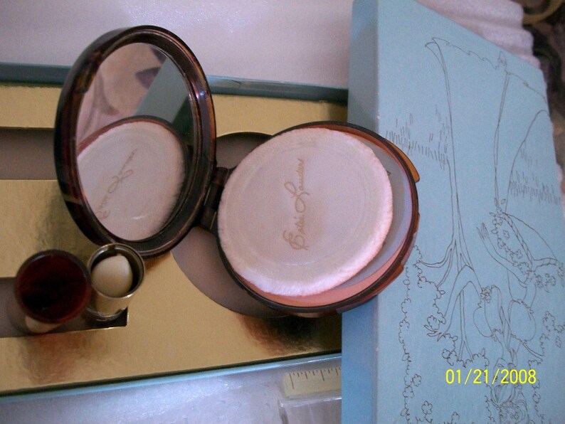 1940s Estee Lauder Compact & Lipstick Set Collectible Vintage Etsy