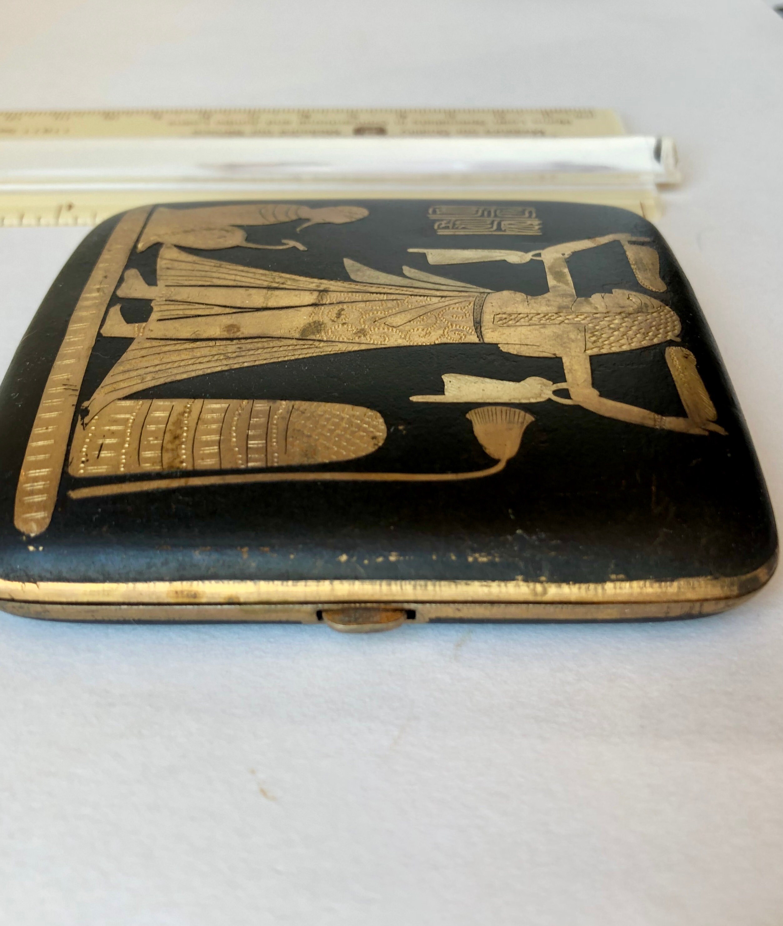 Egyptian Case Cards / Cigarettes Gold Inlay Cleopatra Snake Etsy