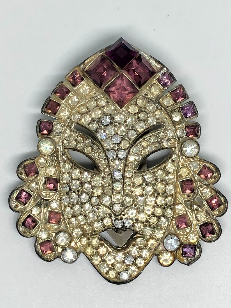 Face Brooch 1940's Vintage Glamorous pave Etsy México