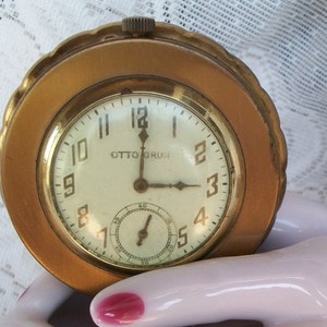 Otto Grun Watch Compact Combo with Second Dial 1930s
