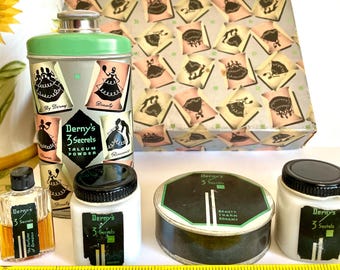 Dernys Vintage Parfüm-Make-up-Kosmetik-Geschenkbox aus den 1930er Jahren, Sammlerstück, selten