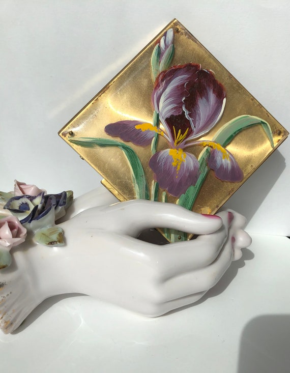 Lovely Purple Easter Iris Flower Lucite Plexiglas… - image 1