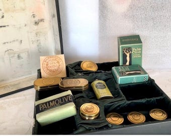 Museum Make Up Sammler Palme Olive 1917 Kosmetik Beauty Verkäufer Probe Voll Unbenutzt Komplette Vintage Kompakte Xtra RARE Set Geschenke für sie