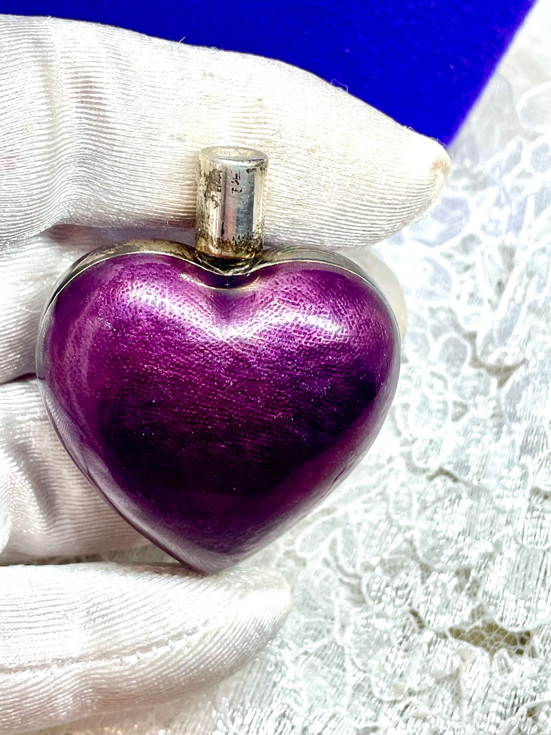 PURPLE Heart Perfume Scent Bottle W Dauber 925 Etsy
