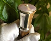 Locket Walking Stick Cane Lavender Guilloche Enamel topped w Precious Mabe Pearl Burlwood Shaft 1880 RARE Collectible 925 Sterling Silver