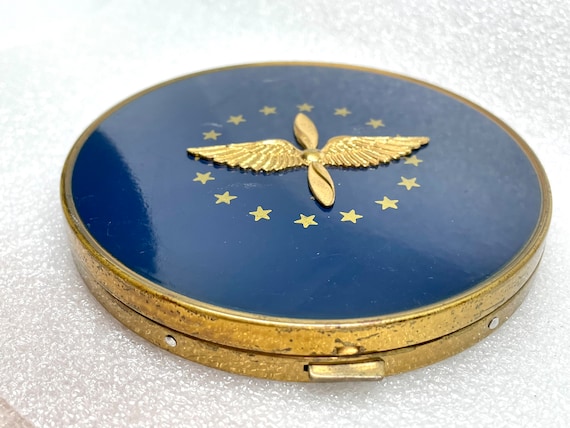 Compact Army Air Corps Blue Enamel Sweetheart pow… - image 2