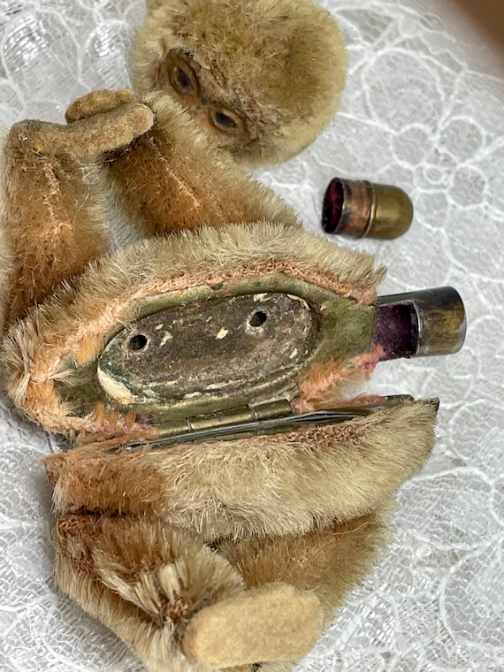 Makeup compact Lipstick Schuco Monkey 1920 RARE C… - image 4