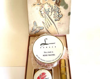 Luxor Make-up-Set von 1930, bestehend aus Lippenstift, Rouge und Gesichtspuder (NOS)
