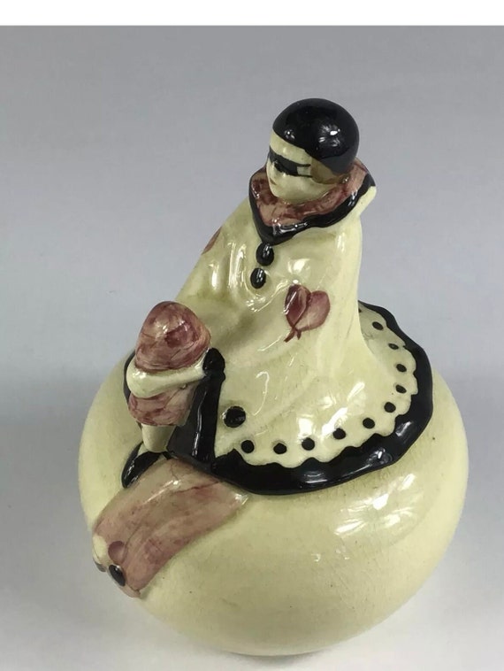 Powder Jar Masked Harlequin Art Deco Delicious! V… - image 7