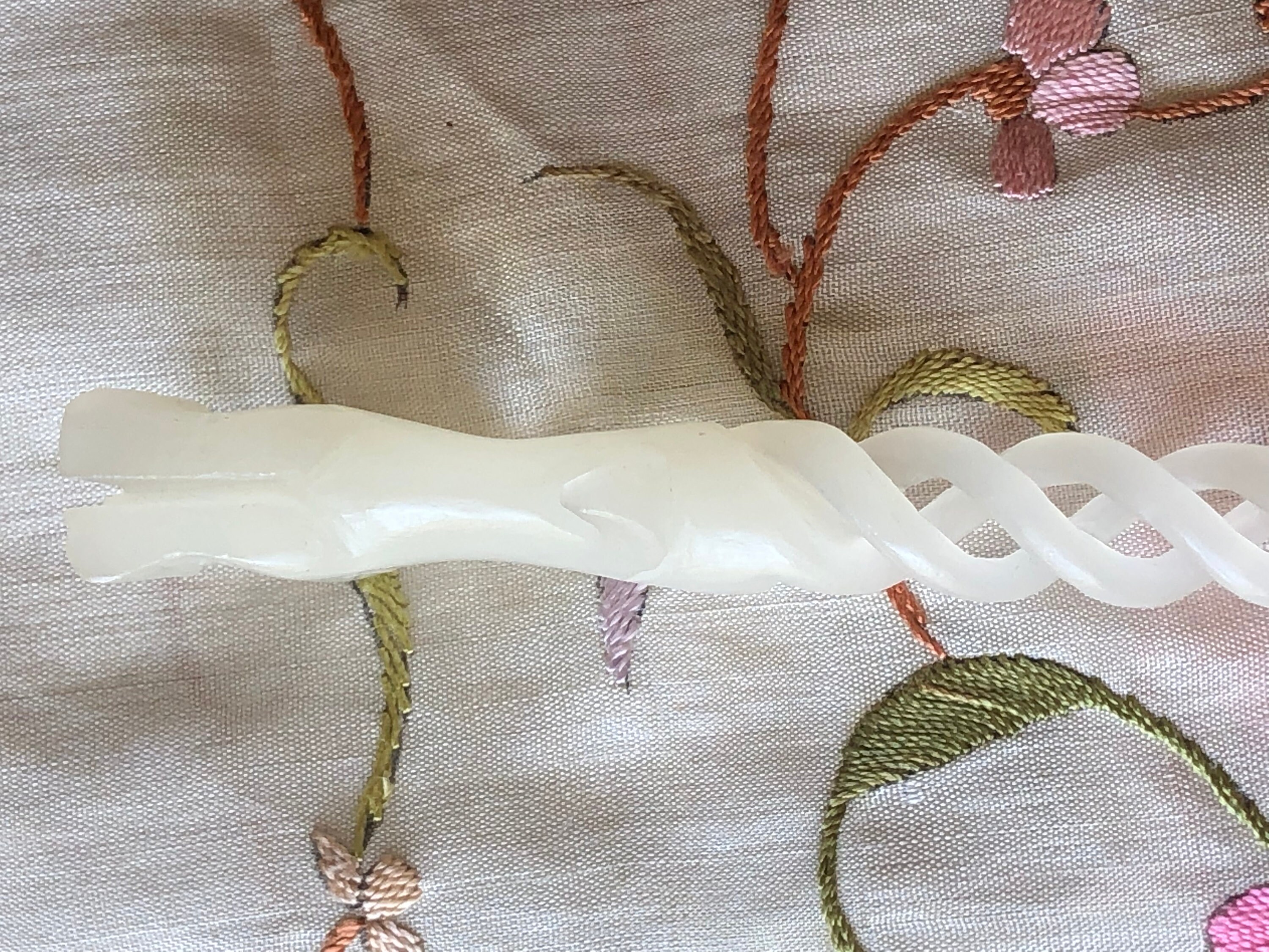 WHITE Jade Hair Ornament Decoration Adornment Dragon With Bird Etsy