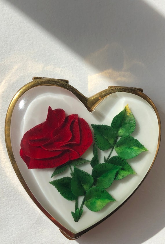 Valentine HEART Compact LOVE Red ROSE under Thick 