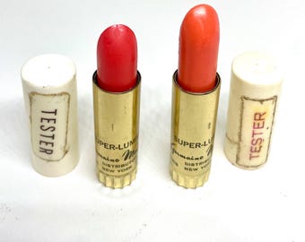 Vintage Germaine Montiel Super Luminum Lippenstift-Tester (Tamango, Cherry Brandy) – Kosmetik-Sammlerstücke aus den 1960er Jahren
